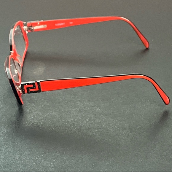 Versace Womens Rectangular Frame Eyeglasses Reading Glasses Red *FRAMES ONLY* - Picture 2 of 11
